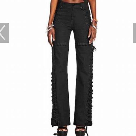 I.AM.GIA Pants & Jumpsuits Rare Iamgia Black Lace Up Holly Pant